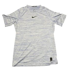 EUC Nike Pro Dri Fit Blue And White Short Sleeve Shirt Mens Large Running